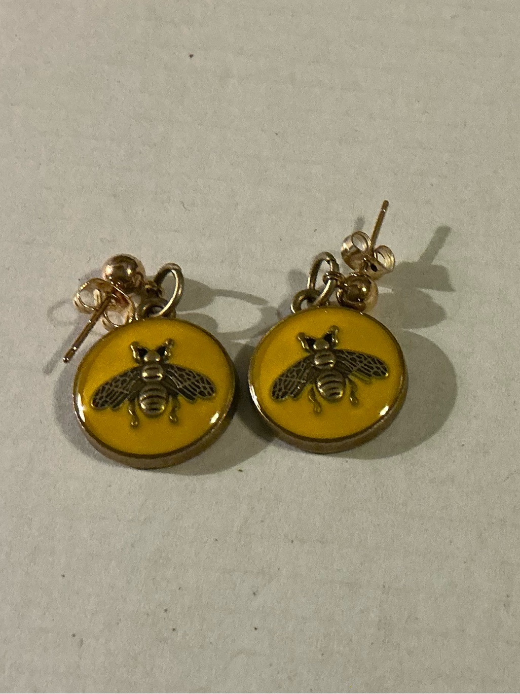 Gucci Yellow Enamel Bee Earrings